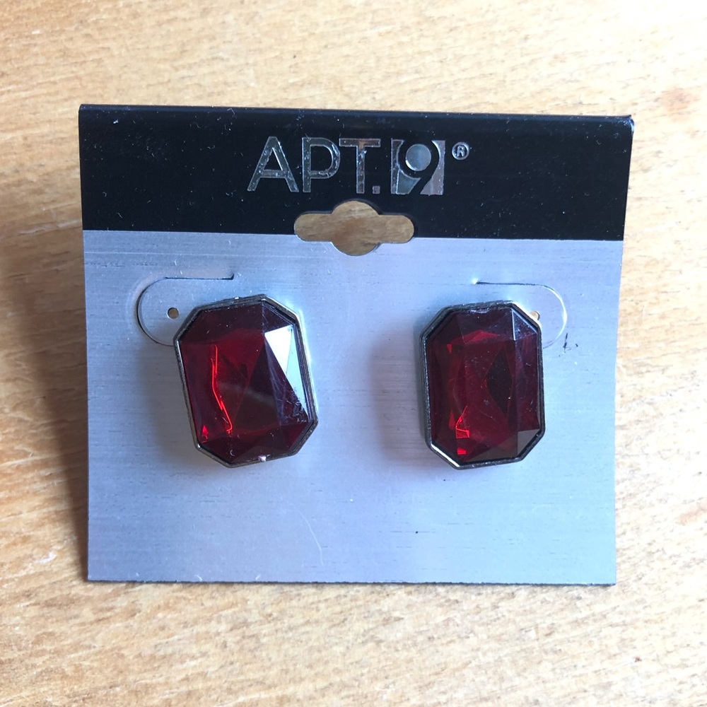 Apt. 9 Red stud jewel earrings, never worn
